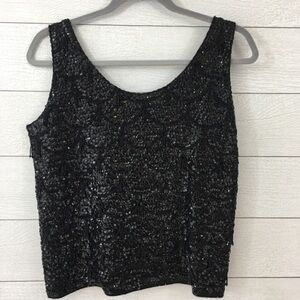 Voguemont Vintage beaded sequin wool tank
